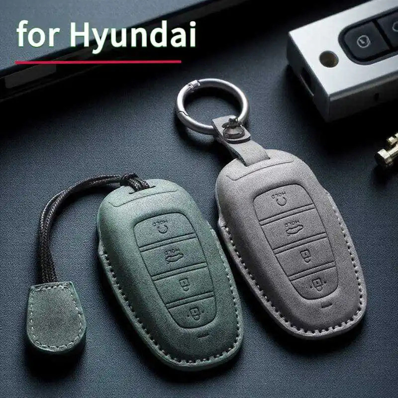 Car Remote Key case cover for Hyundai Tucson 2021 Solaris Sonata Hybrid Nexo NX4 santfe DN8 2020 lea