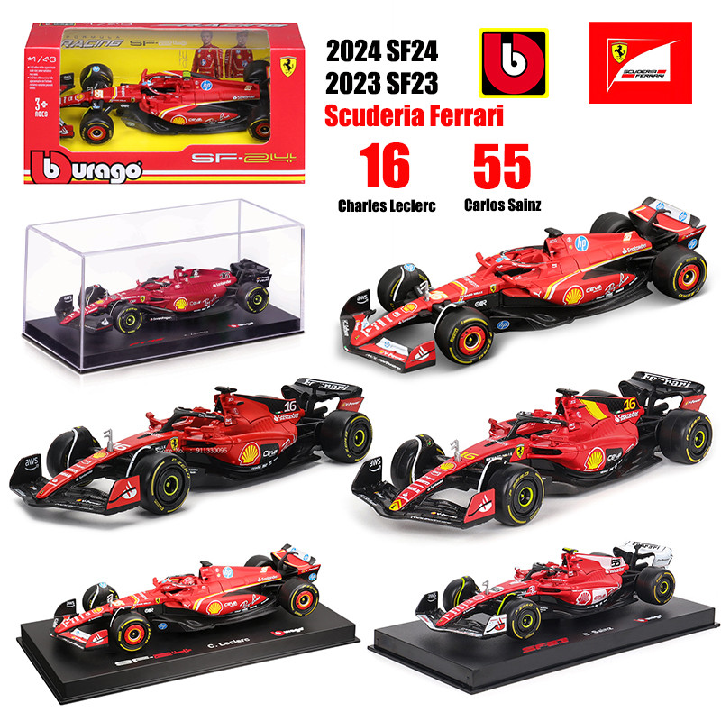Bburago 1:43 Ferrari F1 2024 SF24 SF23 Monza Las Vegas โลหะผสมรถหรูหรา die-casting รถโมเดลของเล่น series