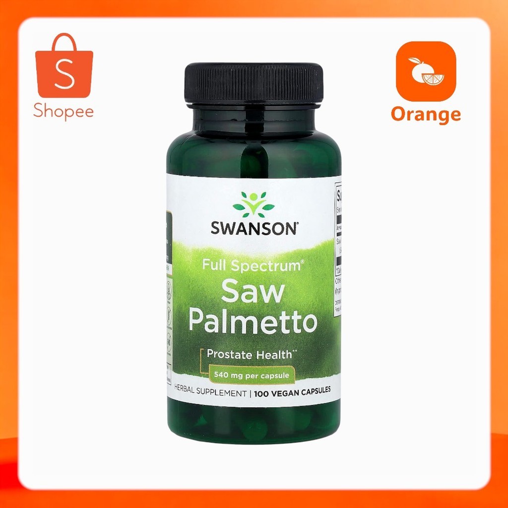 Swanson Saw Palmetto 540 mg 100 Capsules ปาล์มใบเลื่อย ขนาด 540 มก.
