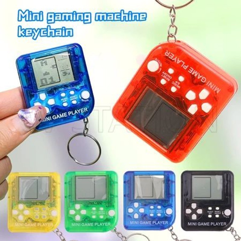 🐝พวงกุญแจเกมส์ Gameboy สี่เหลี่ยมเล็ก เกมรถถังสีมาการอง พร้อมรูปแบบเกมส์คลาสสิกมากมาย