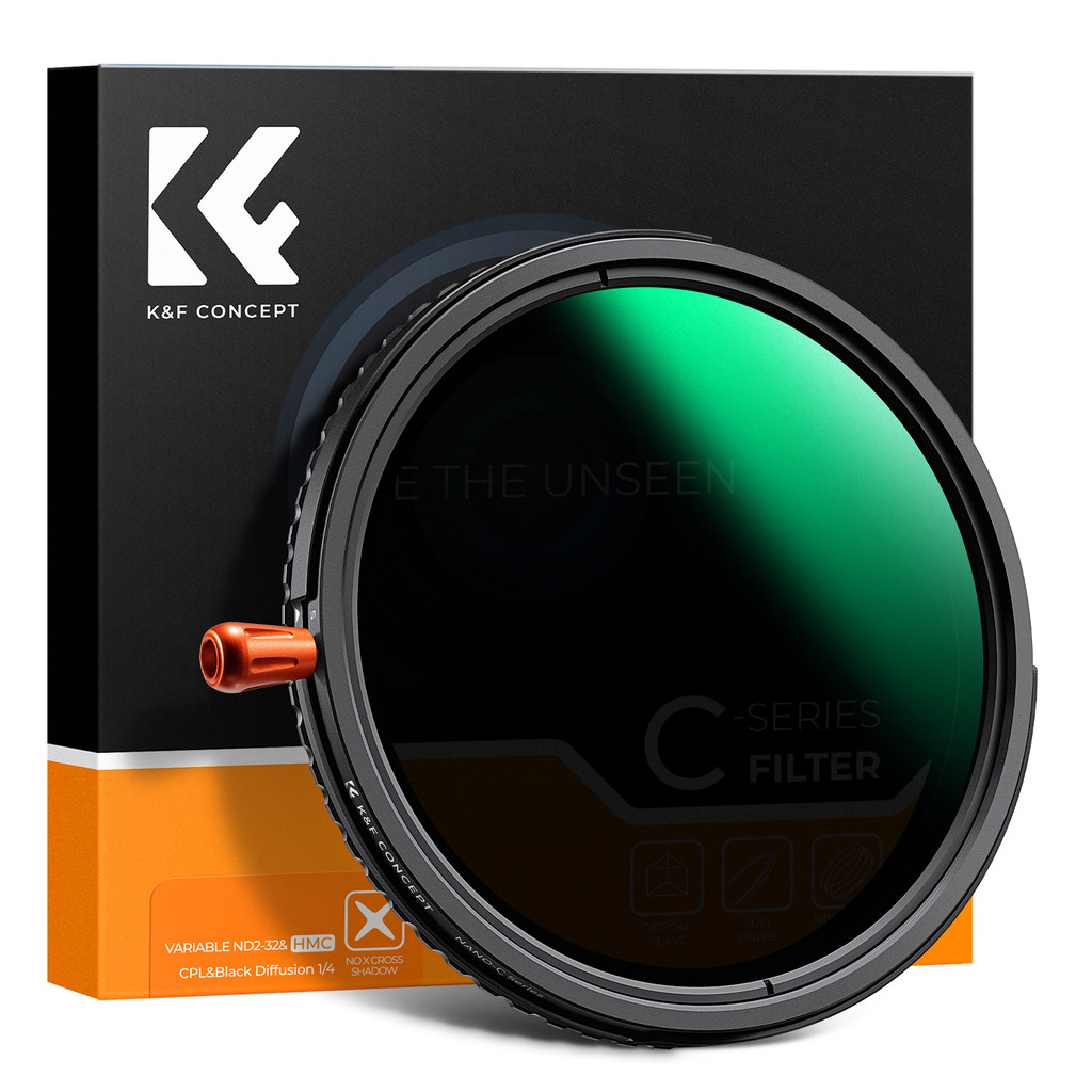 K&F Concept 3 in 1 ปรับ ND2-32&CPL&Black Mist Diffusion 1/4 เลนส์กรองขนาด:37/40.5/43/46/49/52/55/58/