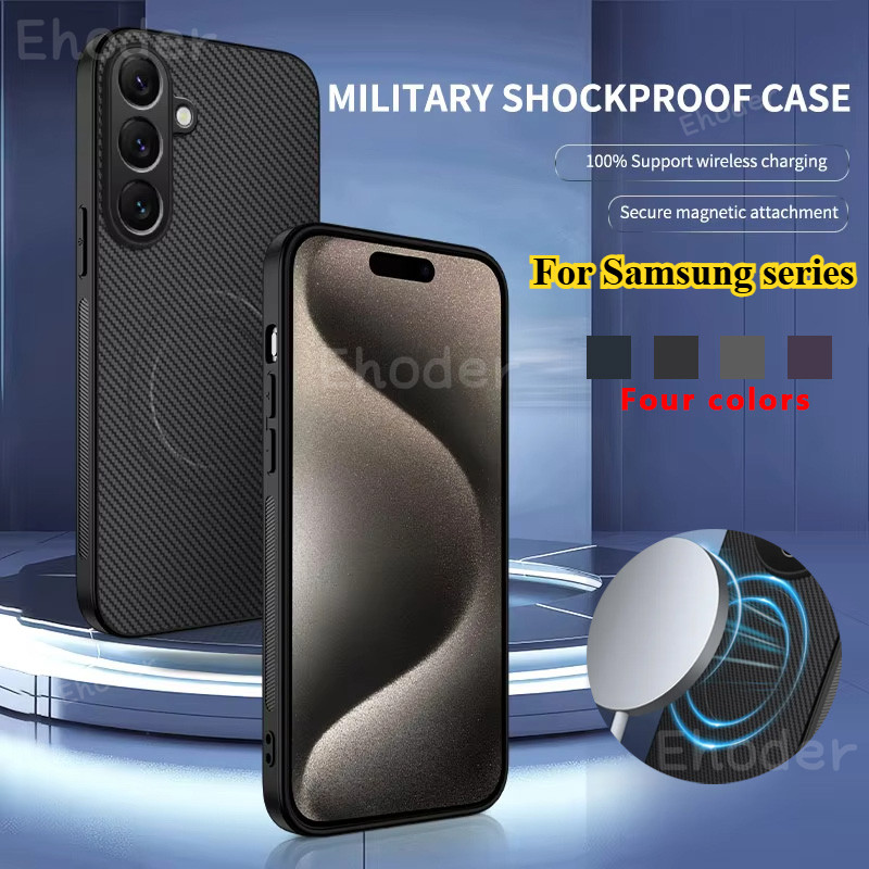 SAMSUNG หรูหราMatteสําหรับSamsung Galaxy A57 A37 A55 A56 A16 A36 A06 A35 4G 5G 2025 กรณีแม่เหล็กไร้สายสําหรับSamsung A54 A34 A26 A25 A15 A14 A05S Soft TPUป้องกันกรณี