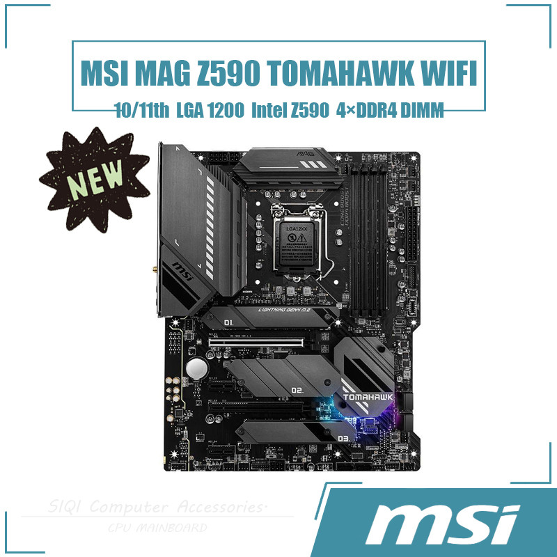 [ใหม่] MSI MAG Z590 TOMAHWK เมนบอร์ด WIFI 4DDR4 DIMM Intel Z590 LGA 1200 เมนบอร์ดเดสก์ท็อป