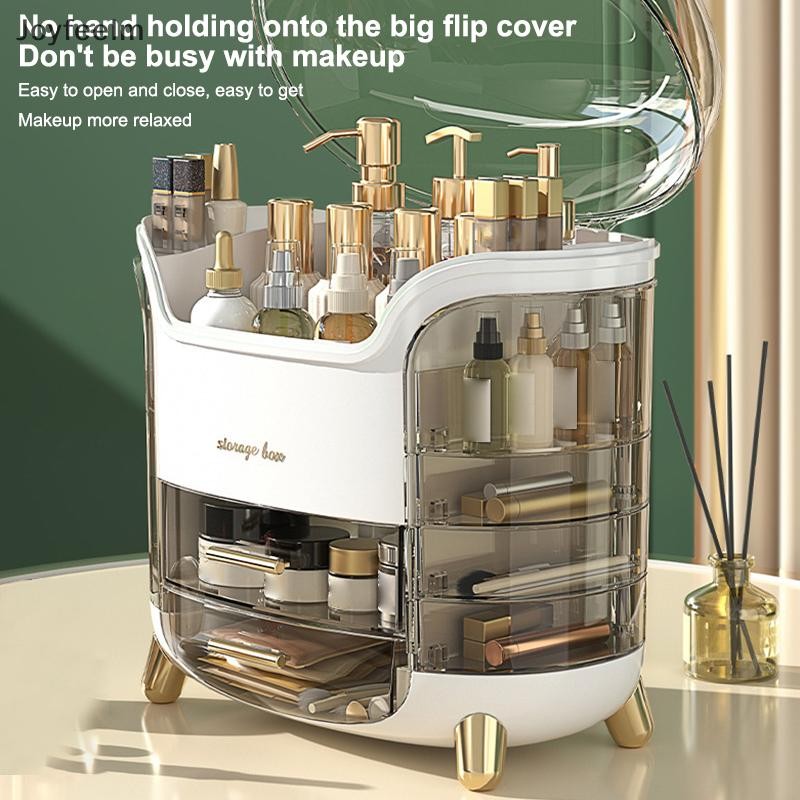 YFE กล่องเก็บเครื่องสําอางอเนกประสงค์หลายชั้นเดสก์ท็อปโปร่งใสกันฝุ่นกล่องแป้งความจุขนาดใหญ่อะคริลิคพ