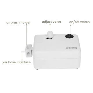 Nasedal 0.3 มม.Dual Action Airbrush Compressor Kit Sprayer สําหรับแต่งหน้า Body Tattoo Nail Art เค้กตกแต่งสีเครื่องมือ