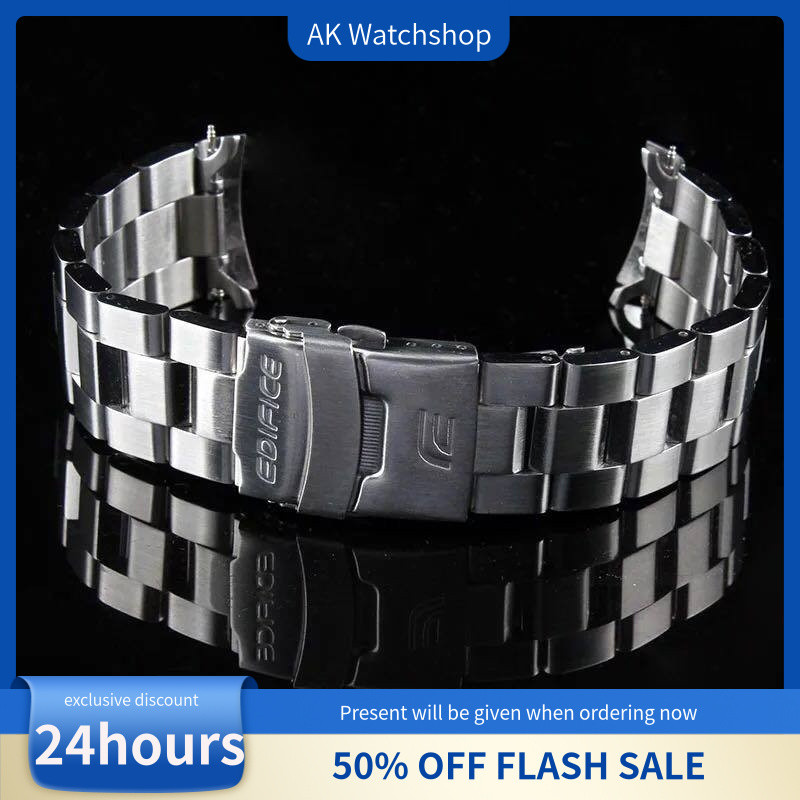 สายนาฬิกาที่เหมาะกับ CASIO EF527D1A สายสแตนเลสแข็ง 22 มม.