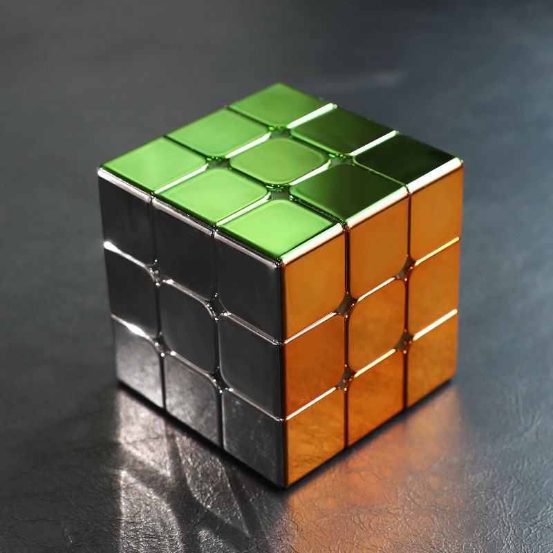 Shop Gold 23 Third-Order Magnetic Rubiks Cube Electroplating Cool Pyramid Quick Screw Racing เด็กนัก