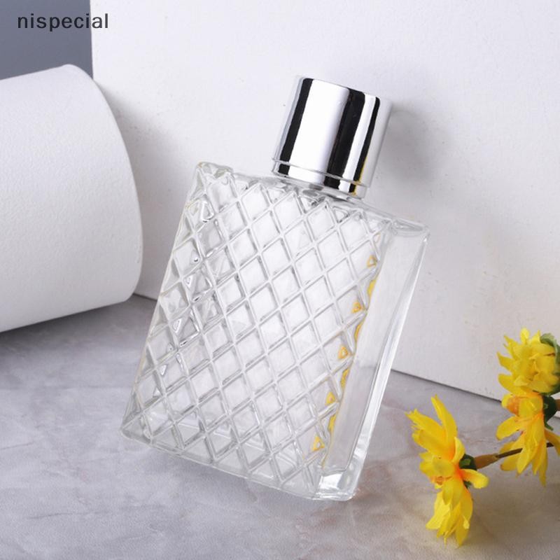 [nispecial] 100ml Clear Glass Mist Atomizer Square Refillable Portable Perfume Bottle [MY]