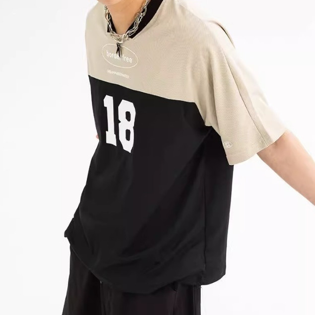 CLIFF เสื้อยืดแขนสั้น คอวี สไตล์สปอร์ต สไตล์อเมริกันวินเทจ แฟชั่นแมทช์ง่าย - รูปที่ 3