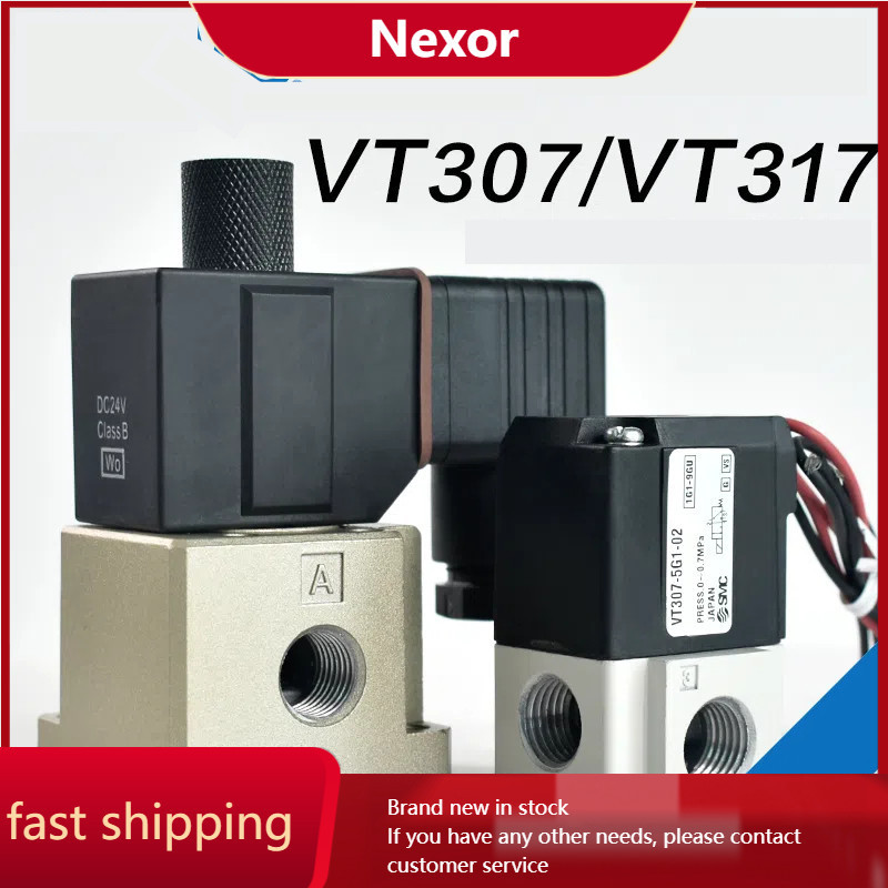 SMC โซลินอยด์วาล์วความถี่สูง VT317-VT317V-5G-4G-3G-6G-5D-4D-3D-6D-5DZ-4DZ-3DZ-6DZ-02 สองตําแหน่งวาล์