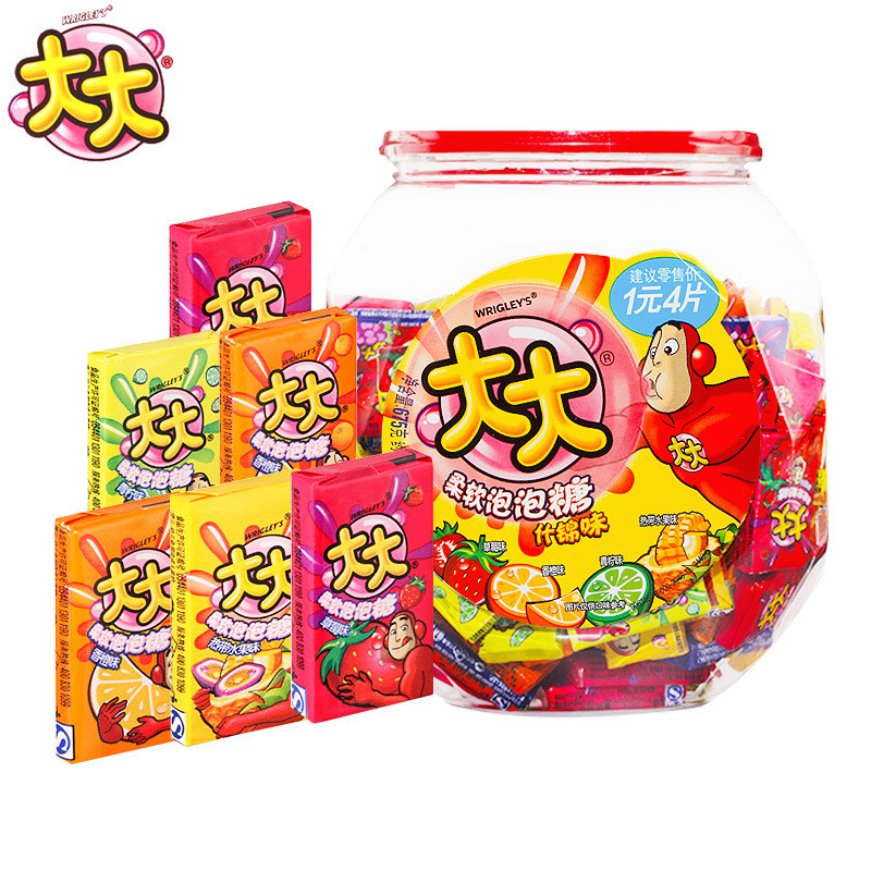 Wrigley Big Big Bubble Gum ประมาณ 0 ชิ้น หมากฝรั่งผลไม้สารพัน Bubble Gum Gummy ซูเปอร์มาร์เก็ตขนมเคี