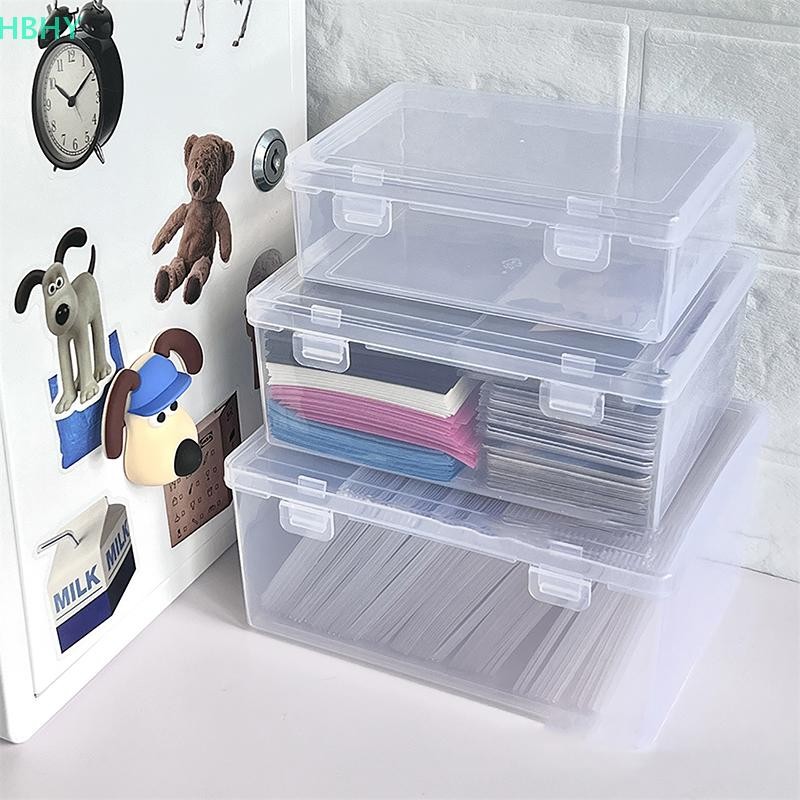 HB กล่องเก็บ PP โปร่งใส Desktop Organizer สติกเกอร์ความจุขนาดใหญ่กล่องดินสอ Subpackage ผู้ถือเดสก์ท็อปเครื่องเขียนกล่องเก็บ HY