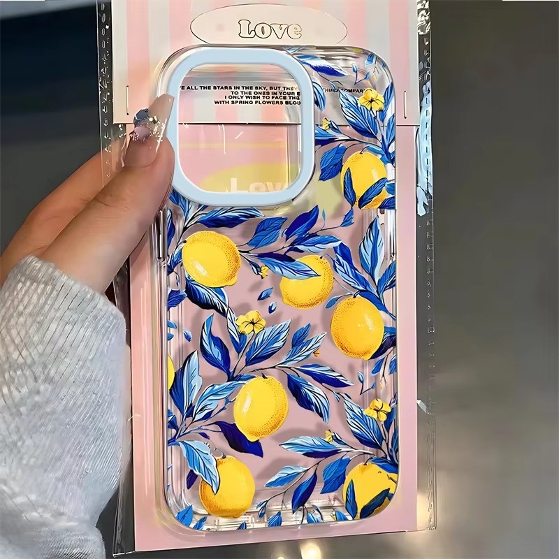 โปร่งใสเคสโทรศัพท์สําหรับ Poco X6 Pro X5 X7 F6 M6 C65 Mi 14T 13T 14 Pro 11 12 13 Lite มะนาวผลไม้พิมพ์ฝาครอบ