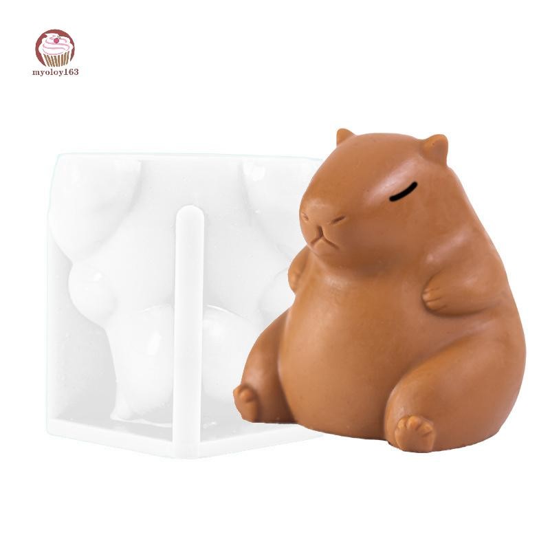 Myoloy น่ารัก Capybara พุดดิ้งแม่พิมพ์มูสซิลิโคนแม่พิมพ์คัสตาร์ดแม่พิมพ์เค้กการ์ตูน Capybara เค้กตกแต่งเบเกอรี่เบเกอรี่เครื่องมือ TH