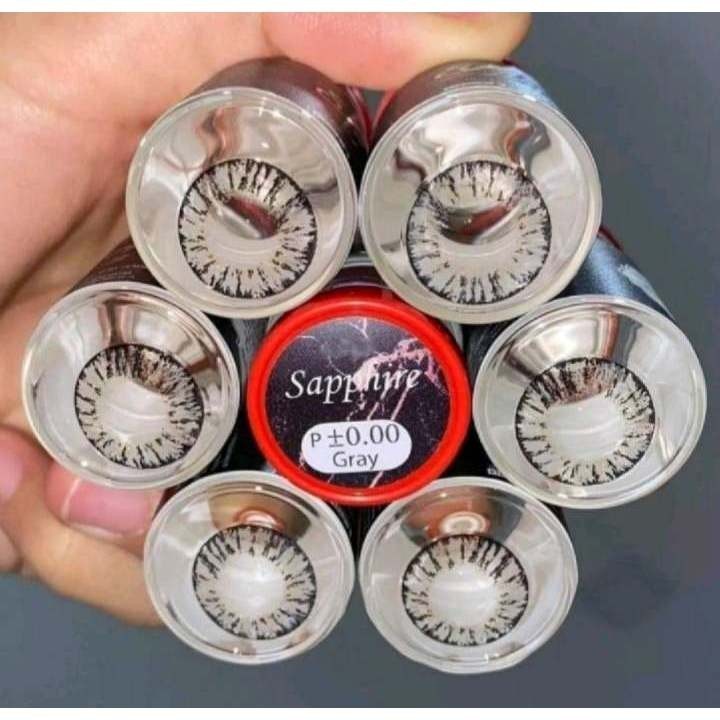 คอนแทคเลนส์ รุ่น Sapphire/Frong/Pearl/Naomi/Dearly สีเทา/ตาล Gray/Brown มีค่าสายตา (0.00)