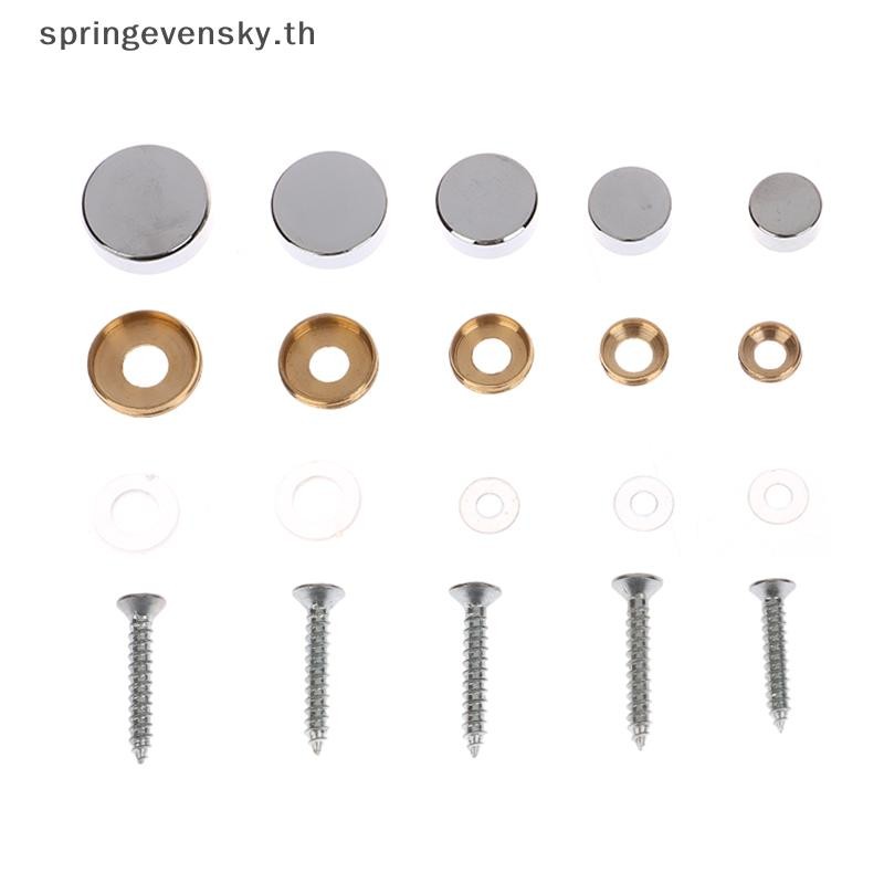 Springevensky 12 ชุด Off Bolts Mount Standoffs ป้าย Advertisement Fixings 10-18 มม.กระจกตกแต่งสกรูหมวกเล็บสกรูครอบคลุมชุดใหม่