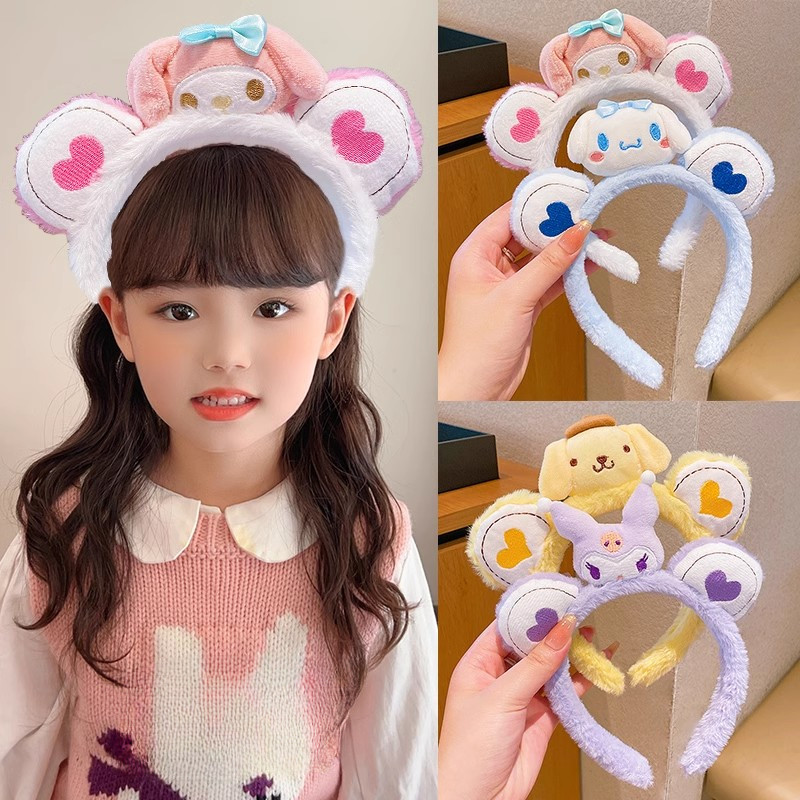 Sanrio ที่คาดผม Kuromi My Melody Kawaii Hello Kitty การ์ตูน Cinnamoroll Hairband สาวหัวใจ Hairpin อุปกรณ์เสริม