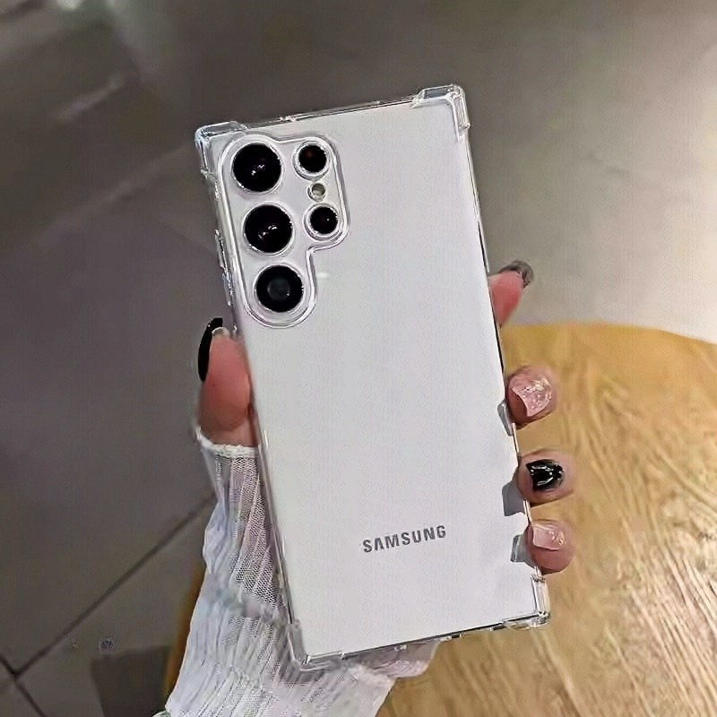 SAMSUNG นุ่มกันกระแทกสําหรับsamsung Galaxy S25 S24 S23 S22 Ultra S23 FE A12 A32 A22 A52 A72 โปร่งใสฝาครอบ