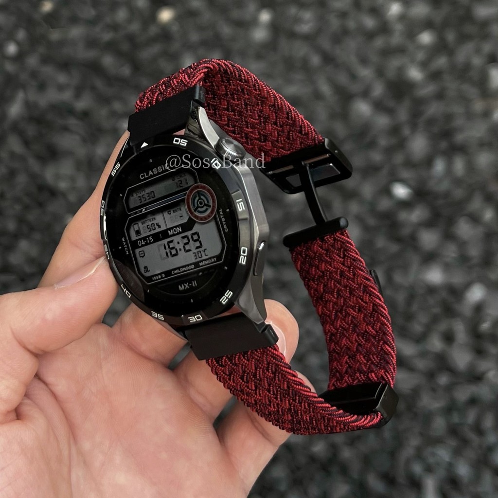 สายรัดข้อมือไนลอนถัก 22 มม.เหมาะสําหรับนาฬิกา Huawei gt5/gt4/gt3/gt2/gt5pro 46 มม.กีฬาหัวเข็มขัดแม่เหล็ก watch3/4/PRO สาย 20 มม.