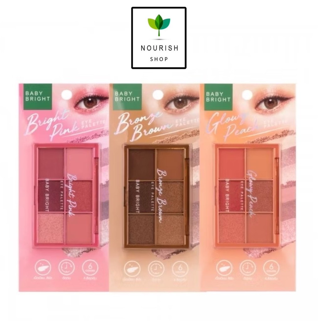 BABY BRIGHT อายแชโดว์ 6ช่อง กันน้ำ ติดทน EYE PALETTE 0.7G X 6COLORS