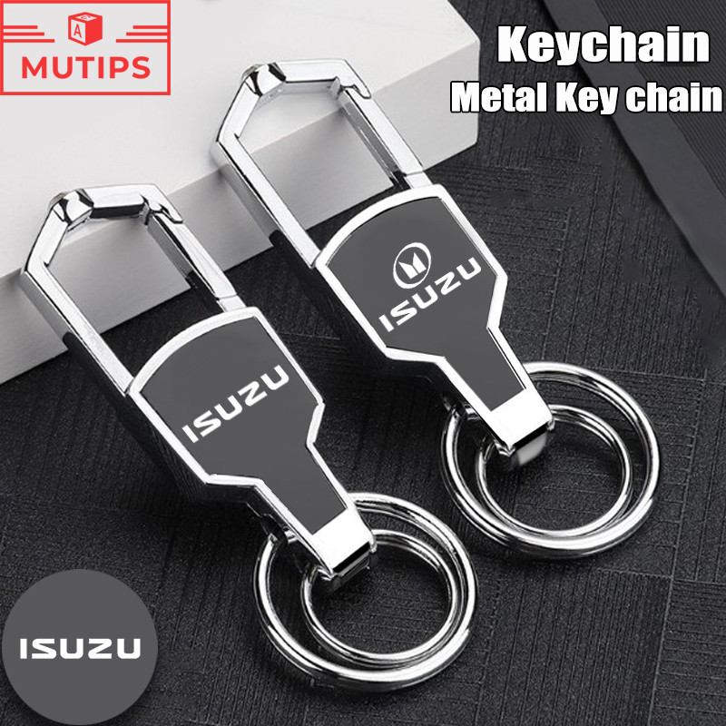 ISUZU พวงกุญแจ พวงกุญแจรถแบบพกพา โลโก้เลเซอร์ keychain หัวเข็มขัดกุญแจโลหะ Panther Elf Traga Dmax Mux Trooper MU7 TFR Crosswind Panther Sportivo