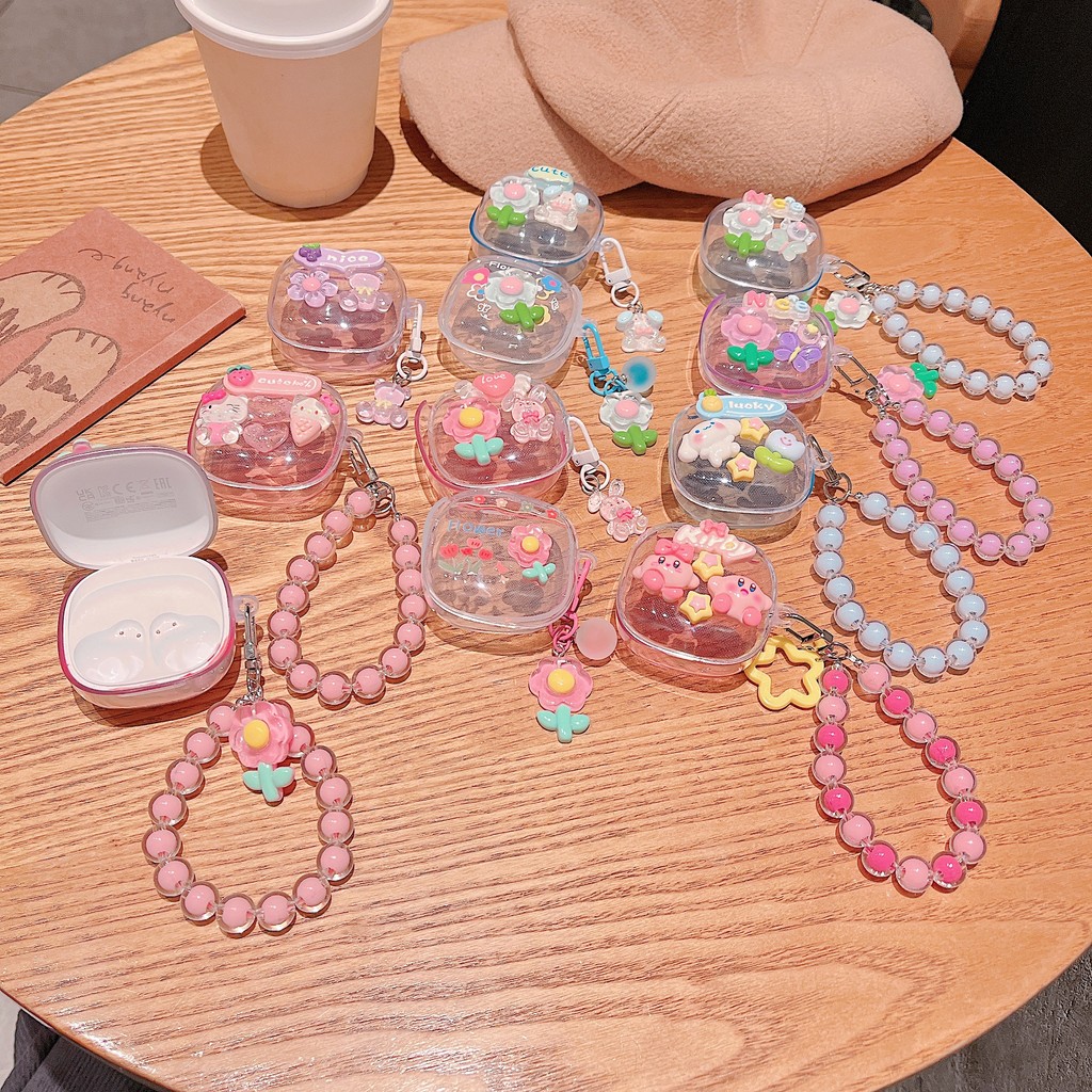 Geek เคสหูฟัง ใช้ได้กับ: Redmi Buds 6 Play เคส Case เคสหูฟังบุคลิกภาพสร้อยข้อมือดอกไม้ไล่ระดับ KT cat