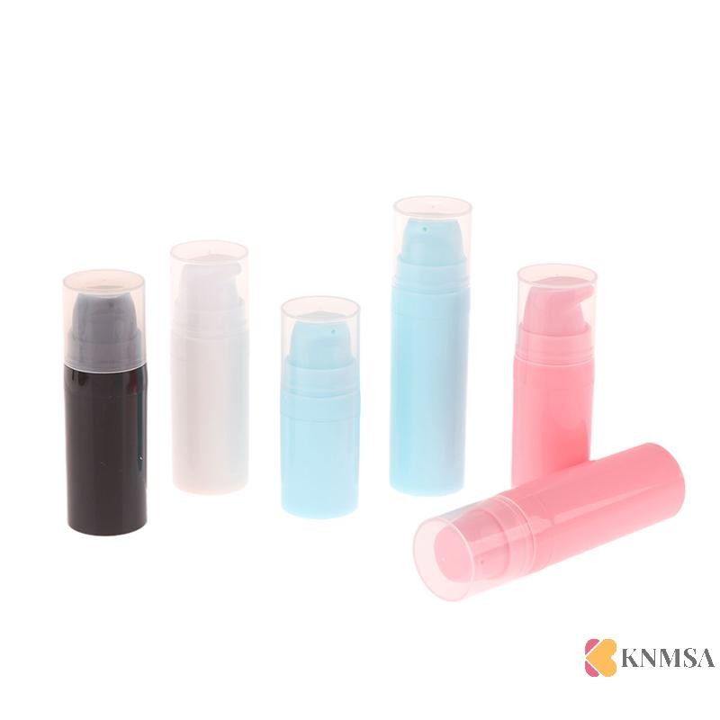 Knmsa] Refillable Lotion Fantless Pump Vacuum Toiletries Container Empty Plastic Cosmetic Bottle 5ml 10ml 15ml ศนนนเดิม