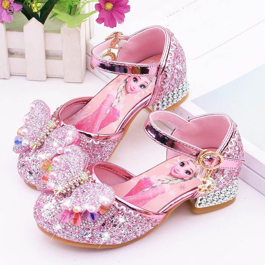 รองเท้าแตะแฟชั่นสตรีเจ้าหญิงคริสตัล Rhinestones ส้นต่ํารองเท้ากลิตเตอร์