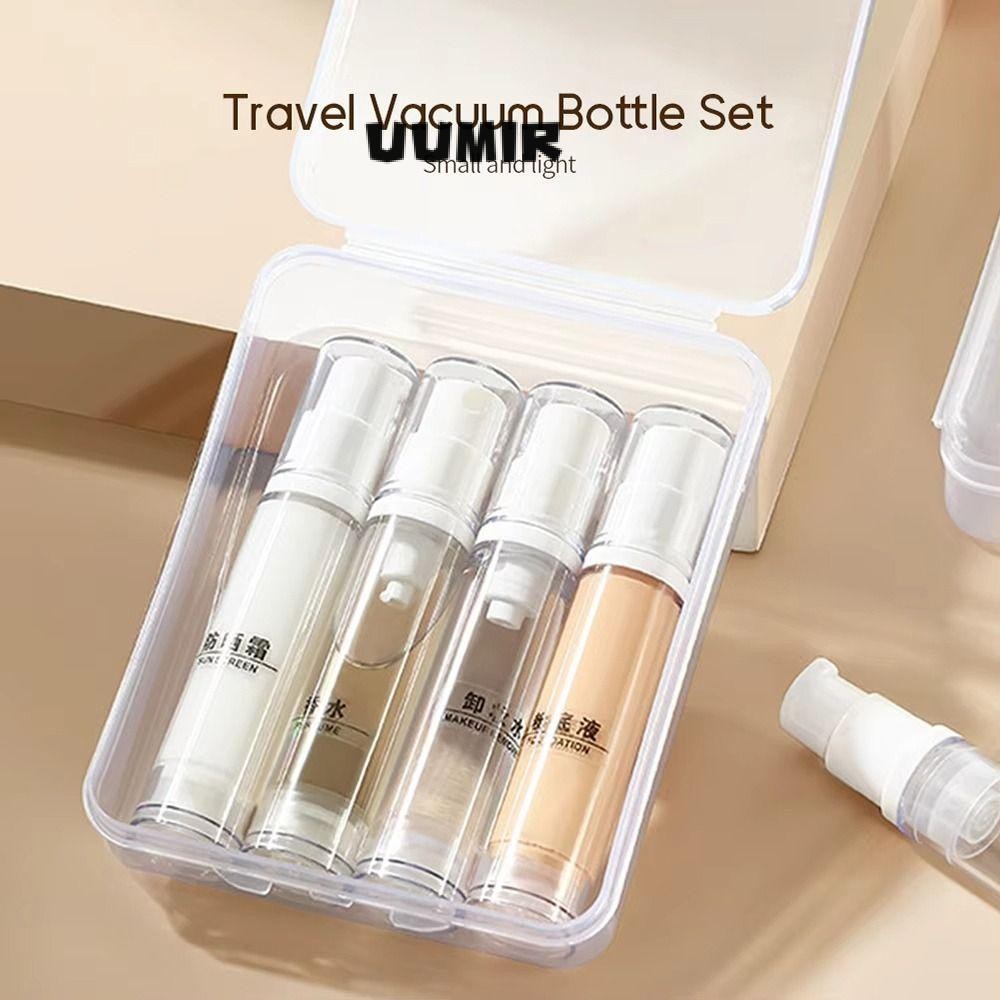 Uumir ขวดรีฟิลสําหรับเดินทาง 3/4 ชิ้น, ขวดเครื่องพ่นโลชั่น 5-15 มล., ปั๊มกดเปล่าคอนเทนเนอร์เครื่องสําอางแบบพกพา