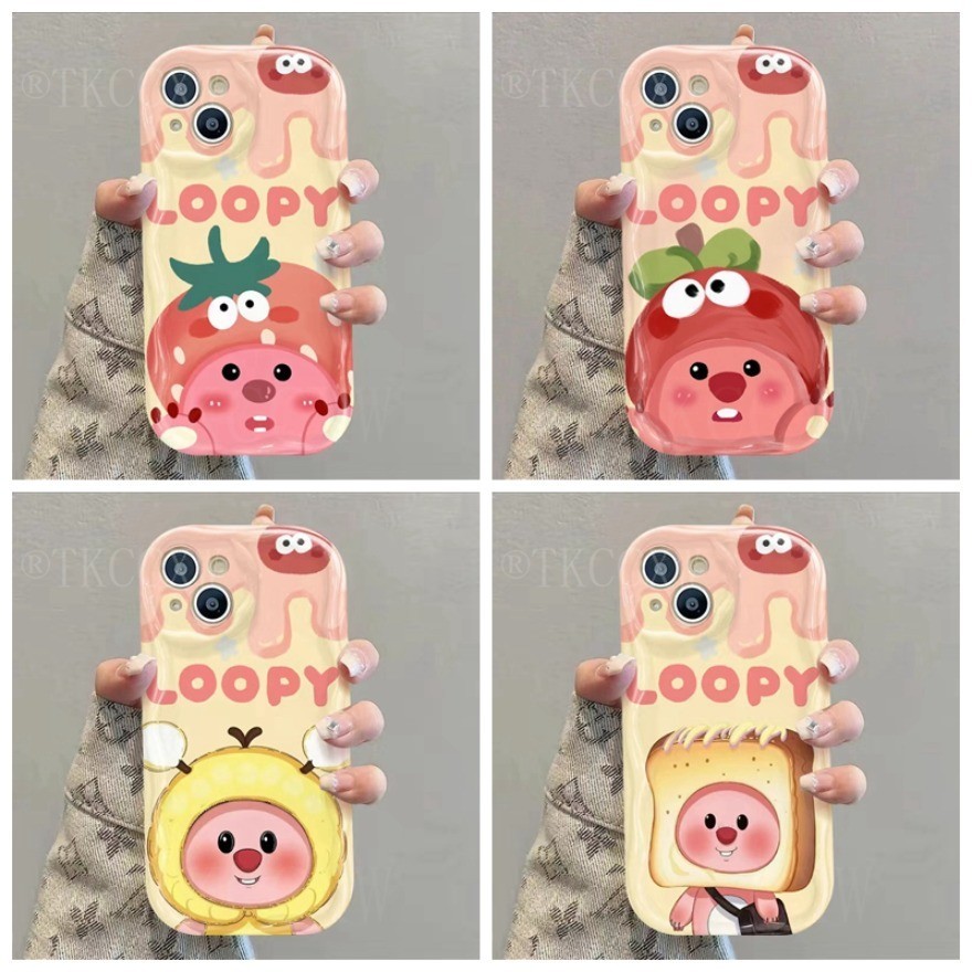 ผลไม้ motif ขนาดเล็ก beaver สําหรับ Tecno Spark 30C GO 1 2025 2024 2023 Spark 20 20C 8C 9 10C 10Pro POP8 หยักโค้งขอบ TPU เลนส์นุ่มป้องกันเคสโทรศัพท์