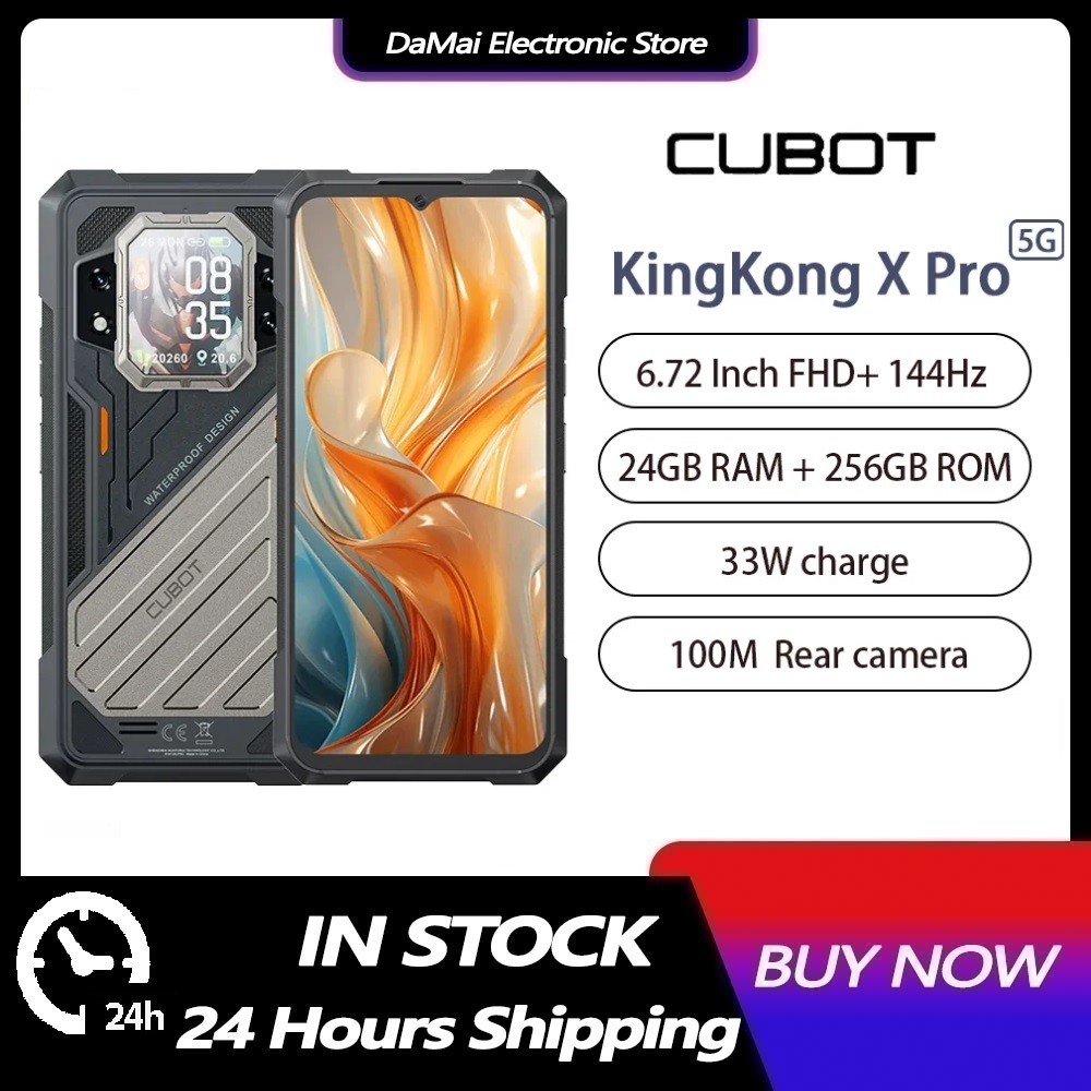 Cubot KINGKONG X PRO สมาร์ทโฟนที่ทนทาน 10200mAh 24GB + 256GB โทรศัพท์มือถือ Android 14 100MP 6.72 นิ