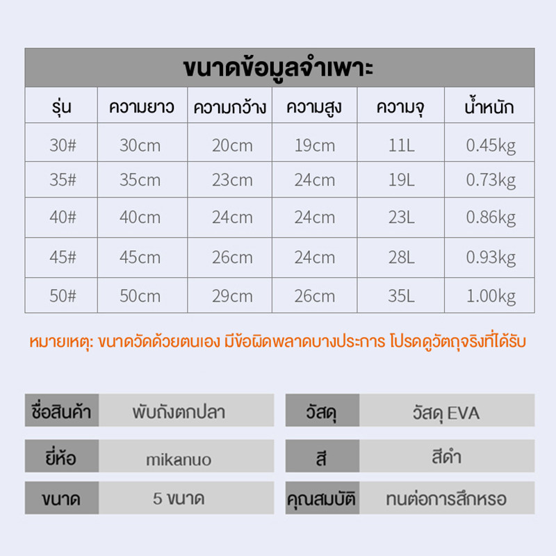 [จัดส่งจากกรุงเทพฯ] กล่องเก็บของ แบบพกพา ถังตกปลา ถังพับได้ถังน้ำสำหรับปลา หนาและทนต่อการสึกหรอ รูปที่ 5