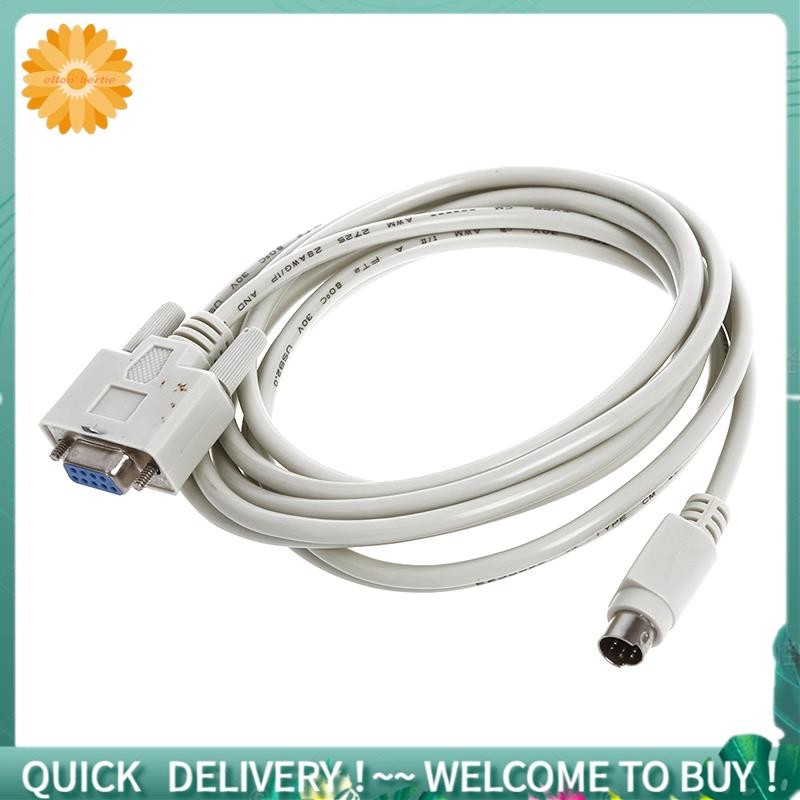 DB9P ถึง 8P Mini Din RS232 ดาวน์โหลดสายสีขาว 8.2 Ft สําหรับ PLC -EH