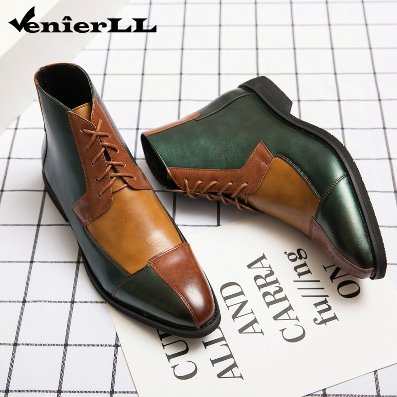 ผู้ชาย Mid-Top Chukka รองเท้า Casual Oxford Dress Boot สําหรับชายหนัง Upper Lace-Up รองเท้าทุกวัน