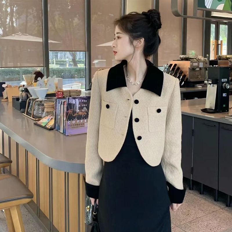 French short coat for women, 2024 autumn and winter new Korean style loose high-quality temperament 
