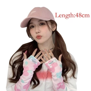 in stock ถุงมือยาวSOOF, แขนพิมพ์ลายผ้าไหมน้ําแข็งบางเฉียบ, ปลอกแขนกันแดดยืดหยุ่นป้องกันรังสีอัลตราไวโอเลตระบายอากาศ