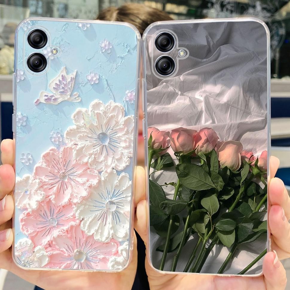 SAMSUNG แฟชั่นน่ารักการ์ตูนเคสโทรศัพท์สําหรับSamsung Galaxy A05 A05S Soft TPU Shell Precisionกล้องสํ