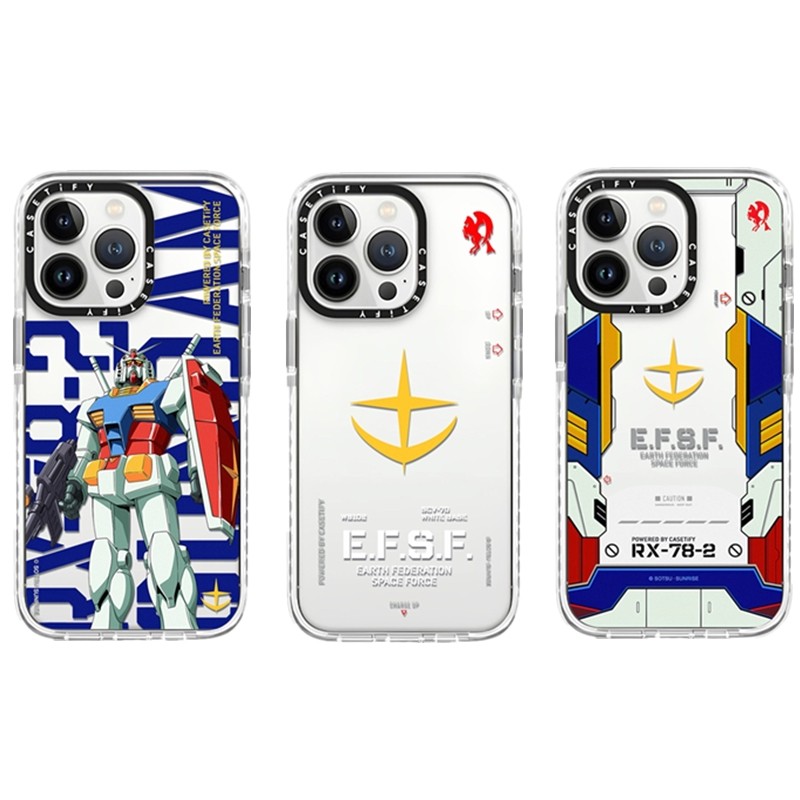 Caseti GUNDAM สติกเกอร์ Soft Case สําหรับ iPhone 16 15 14 Plus 11 12 13 Pro Max กันกระแทก TPU ซิลิโคนฝาครอบปลอก
