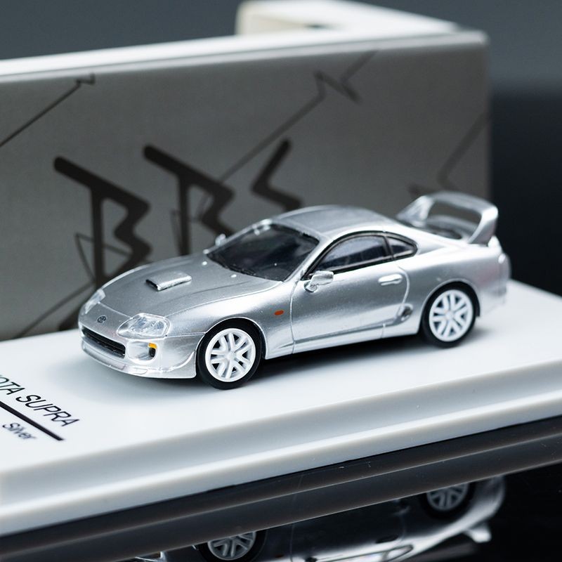 BBS 1: 64 Toyota Toyota Supra A80 Silver Supra JZA80 โมเดลรถอัลลอย