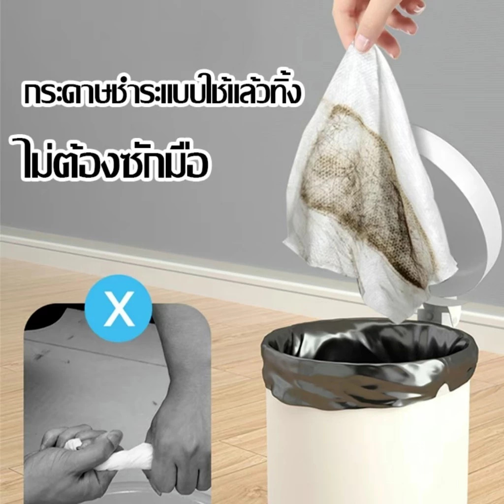 🐱ไม้ถูพื้น🐱 ไม้ถูพื้น+6 แพ็ก ใช้แล้วทิ้ง ไม้ม๊อบ กระดาษเปียก กระดาษแห้ง  ผ้ารีฟิลถูพื้น เหมาะสำหรับครอบครัวที่มีสัตว์เลี - รูปที่ 2