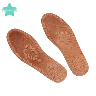 [BigHouseSea] 1 คู่วัว Insoles สําหรับรองเท้าผู้ชายสบายระงับกลิ่นกาย Casual หนังพื้นรองเท้าคุณภาพของแท้หนังรองเท้า Sole ใหม่