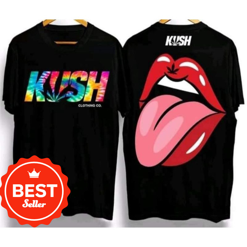 HOT PRICE เสื้อยืดลายด้านหน้าสีสันสดใส KUSH ใหม่ S-5XL