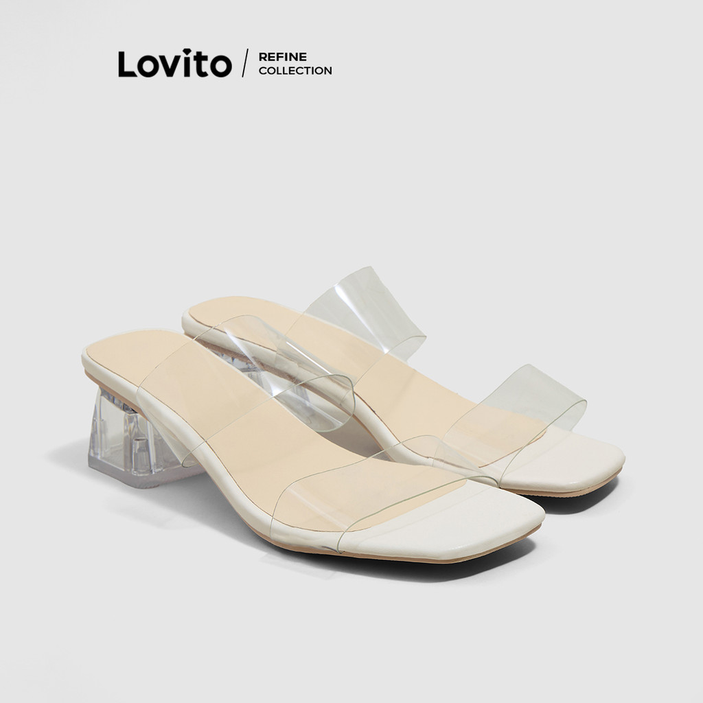 (Lovito Refine) รองเท้าส้นเตี้ยแบบธรรมดาสบาย ๆ กันลื่นหนาสำหรับผู้หญิง LFA37406