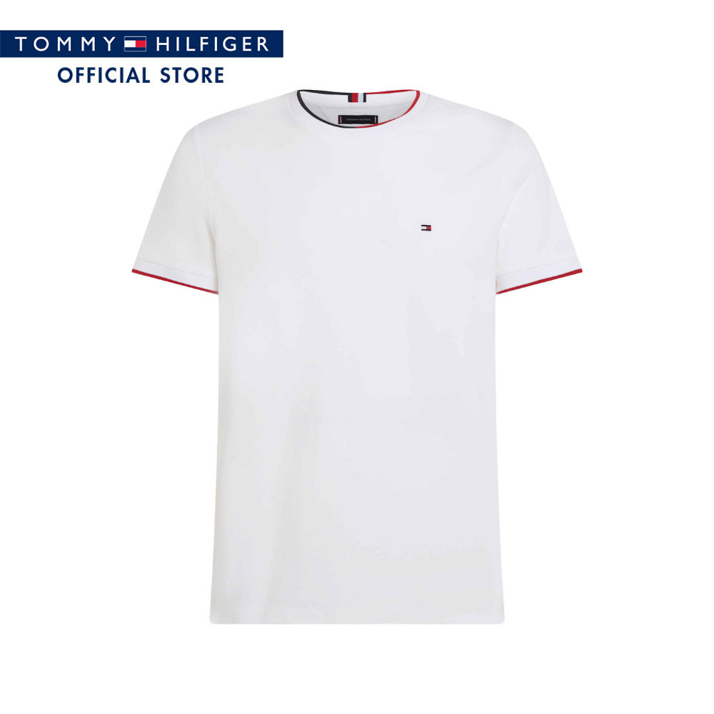 Tommy Hilfiger เสื้อยืด ผู้ชาย รุ่น MW0MW34439 YBR - สีขาว