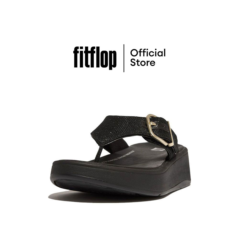 FITFLOP F-MODE BUCKLE SHIMMERLUX รองเท้าแตะแบบหูหนีบผู้หญิง รุ่น HG7-001 สี BLACK
