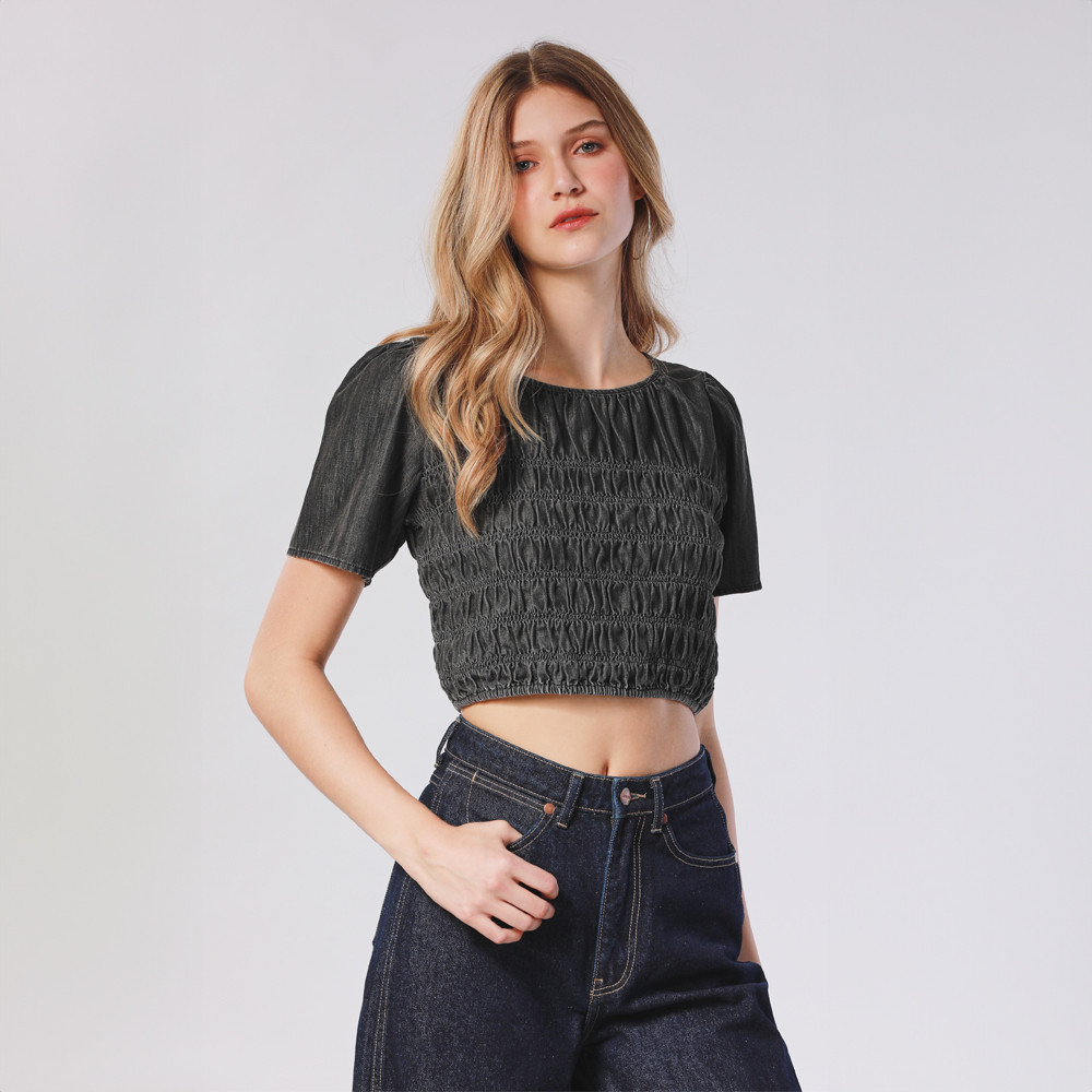 WRANGLER เสื้อเชิ้ตผู้หญิง คอลเลคชั่น Legend Of Wrangler FW24 รุ่น WR F124WBLON81 สีดำ