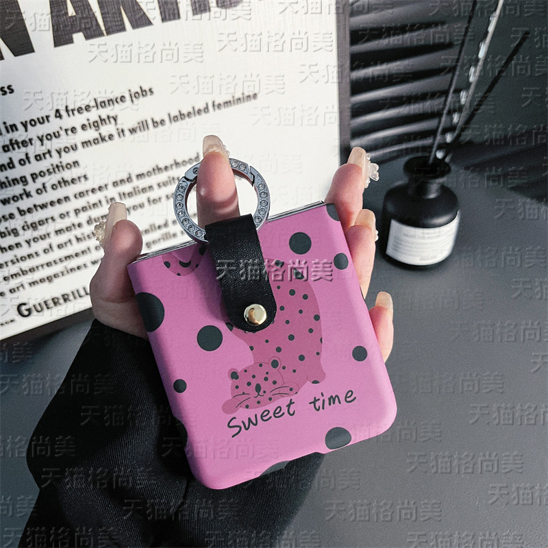 SAMSUNG LUKENเคสโทรศัพท์สําหรับSamsung Galaxy Z Flip 6 5 4 3 OPPOค้นหาN2 Flip N3 Flip Sweet Cat Rose