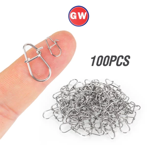 100 ชิ้นสแตนเลสตกปลา Accesories 00 #-3# Snap 10-39.6Kg High Strength Connector Buckle สําหรับน้ําจืดน้ําเค็ม