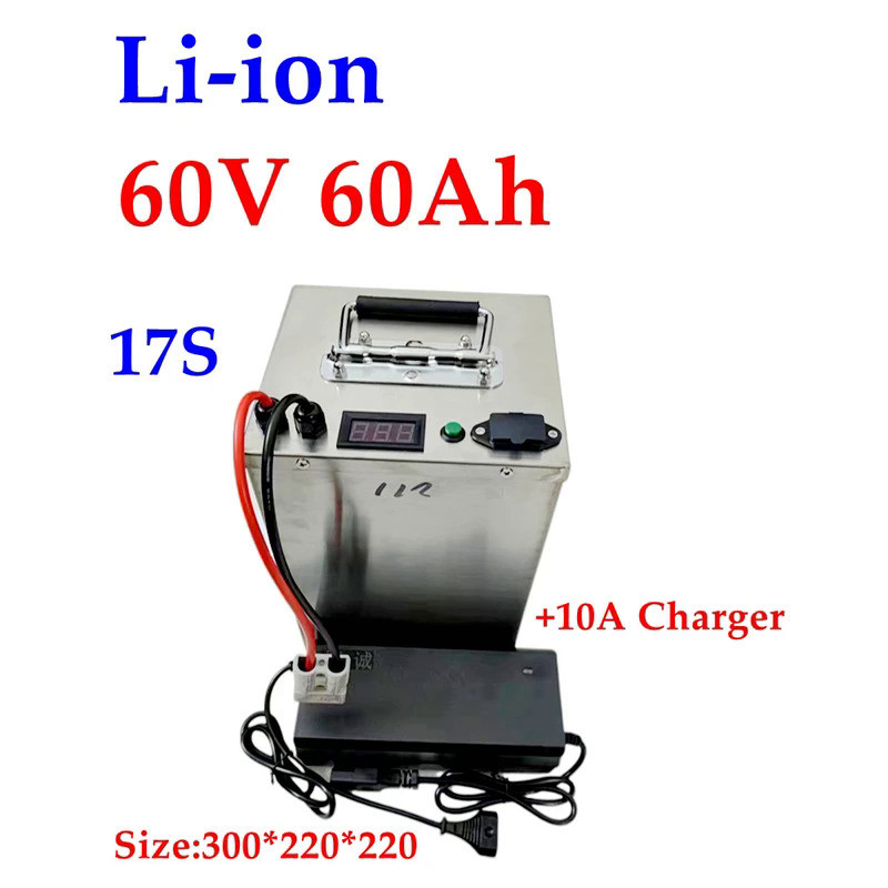 LH-62.9V 60V 60Ah lithium ion battery BMS 17S 62.9V 63V li ion battery for 3000w scooter bike Tricyc