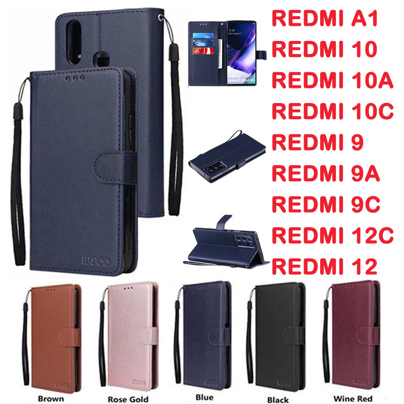 เคสมีแม่เหล็ก BOSS เคสฝาพับ ล็อคได้ สำหรับ REDMI 9A REDMI9T REDMI9 REDMI9C REDMI10 REDMI10 2022 REDMI NOTE10PRO 9S 9PRO